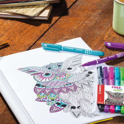 Bộ 6 Bút kỹ thuật STABILO SENSOR F 0.3mm 6 màu (SENF-C6)