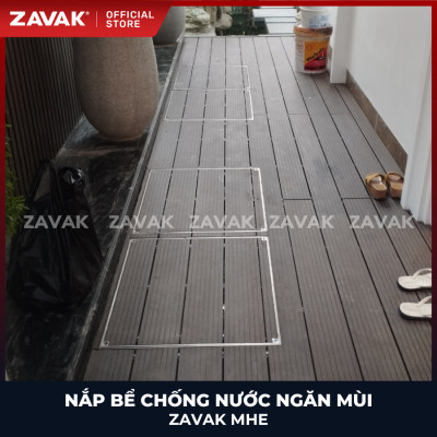 Nắp bể ngầm Zavak MHE-50 KT50x50cm, chống nước, ngăn mùi, lát gạch 1.2 cm, chịu tải xe 1.5 tấn, inox 304