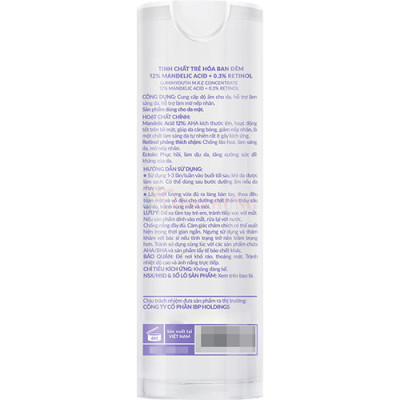 Tinh chất trẻ hóa ban đêm Emmié By Happyskin 12% Mandelic Acid + 0.3% Retinol (30ml) - Hàng chính hãng