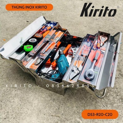 Thùng đựng đồ nghề kirito chất liệu inox 201 và inox 304 cao cấp với nhiều kích thước khác nhau