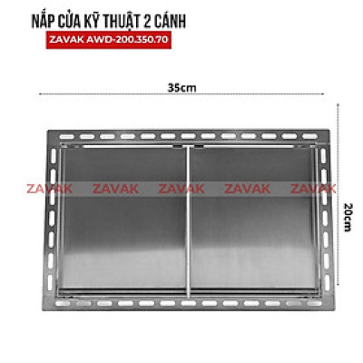 Nắp Cửa Thăm Hộp Kỹ Thuật Gắn Âm Tường ZAVAK AWD-200x350 Cửa Che Van Cấp Nước, Cửa Kỹ Thuật Bồn Tắm Inox