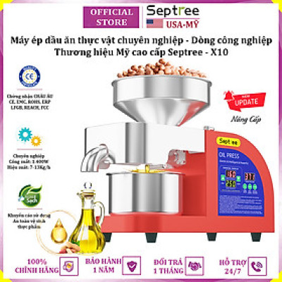 Máy ép dầu ăn thực vật chuyên nghiệp nâng cấp hoàn toàn mới thương hiệu Mỹ cao cấp Septree X10 1400W - Hàng nhập khẩu (BH 1 NĂM)