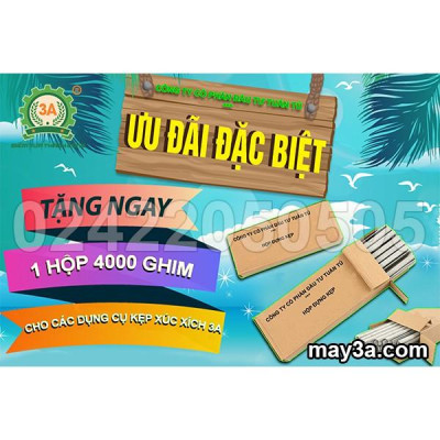 Dụng cụ kẹp đầu xúc xích 3A (dập 2 ghim) - Hàng Chính Hãng