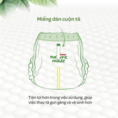 Tã/Bỉm dán siêu cao cấp Huggies Platinum Nature Made size M64 (64 miếng)