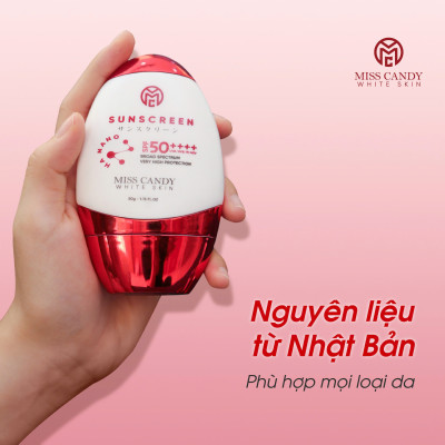 Kem Chống Nắng Song Kháng Nhật Bản MISS CANDY SUNSCREEN HA NANO SPF 50,PA ++++ 50g, Chống Nước, Chống UVA/UVB, Chống Ánh Sáng Xanh & Tia Hồng Ngoại,Bảo Vệ Da Lên Đến 8 Tiếng - PHỤNG BEAUTY