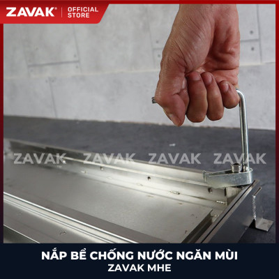 Nắp bể ngầm Zavak MHE-50 KT50x50cm, chống nước, ngăn mùi, lát gạch 1.2 cm, chịu tải xe 1.5 tấn, inox 304