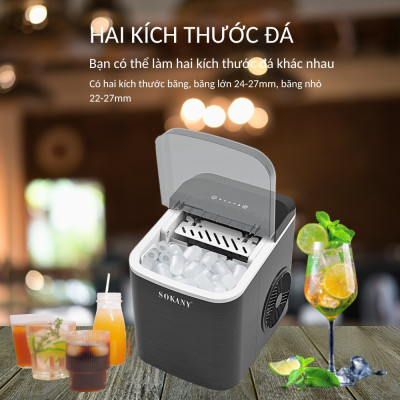 Máy làm đá tự động gia đình SOKANY làm đá nhanh trong vài phút, tiện dụng tiết kiệm điện - SK03038 - HÀNG CHÍNH HÃNG