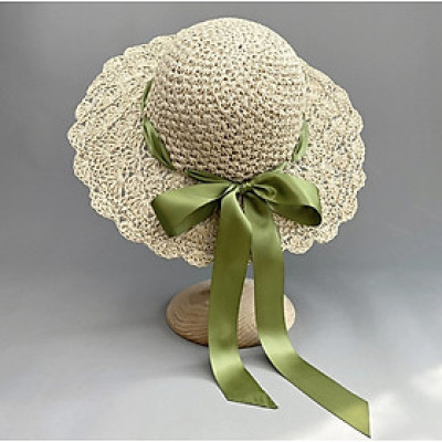 Mũ nón rộng vành đi biển du lịch dã ngoại chống nắng chất liệu cói thời trang Hàn Quốc dona25012102