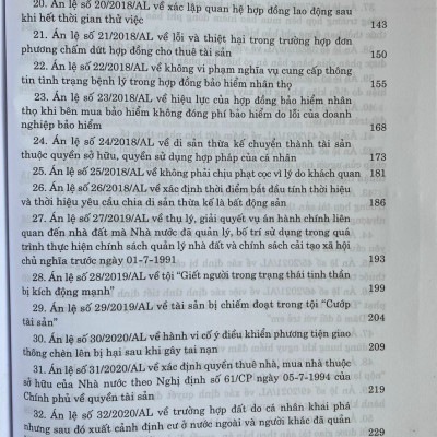 Hệ thống án lệ Việt Nam (hiện hành) từ án lệ số 01 đến án lệ số 70