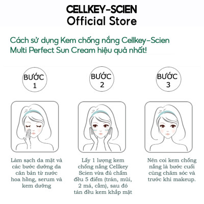 Combo 2 Kem Chống Nắng Tế Bào Gốc Kiềm Dầu Chống Nhăn Dưỡng Ẩm Trắng Da Cellkey-Scien Multi Perfect Sun Cream SPF50+PA++++ (100ml)