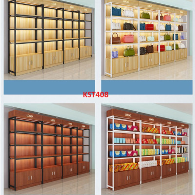 Kệ trưng bày sản phẩm, hàng hóa , kệ trang trí khung sắt mặt gỗ KST408 - Nội thất lắp ráp Viễn Đông Adv