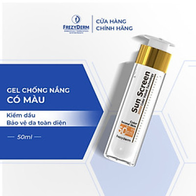 Gel chống nắng CÓ MÀU kiềm dầu, bảo vệ da Frezyderm Sun Screen Velvet Color Face SPF 50+ 50ml
