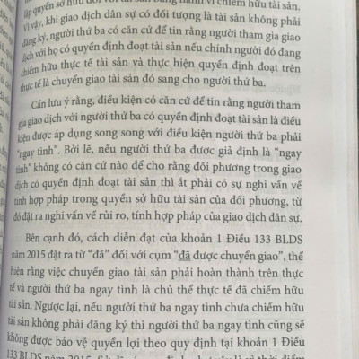 Bảo vệ quyền lợi của người thứ ba ngay tình (sách chuyên khảo)