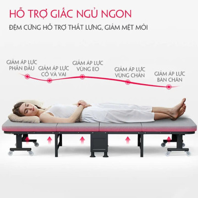 Giường gấp Giường đơn có nệm Dễ dàng cất giữ Tiết kiệm không gian Tải trọng 200 Kg. Folding Bed Single Bed with Mattress Easy Storage Space Saving 200 Kg Load
