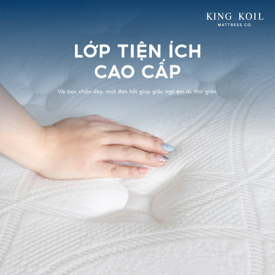 Nệm lò xo King Koil World_Sử dụng công nghệ Thêu Tên hoặc Thông Điệp_Độ dày 25cm