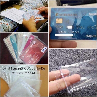 VỎ BỌC THẺ ATM, THẺ SINH VIÊN, THẺ CĂN CƯỚC, BẰNG LÁI XE, BHYT Nhựa PvC Siêu Trong Suốt, Siêu Dẻo Có Nắp...
