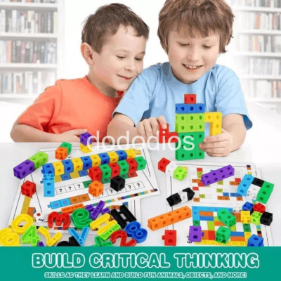 Đồ chơi giáo dục NUMBER BLOCK Linking Cubes học toán và xếp hình sáng tạo 100 khối NumberBlocks toán tư duy,tiếng anh