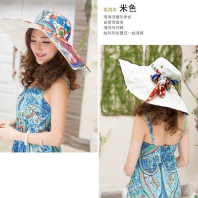 Mũ đi biển nón rộng vành đội 2 mặt vải kaki chống nắng UV gấp gon thời trang Hàn Quốc dona240501