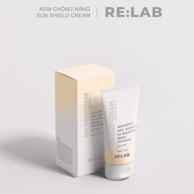 Kem chống nắng Re:lab Sun Shield Cream 50g nâng tông cấp ẩm dưỡng trắng da SPF 50PA+++_chống nắng relab