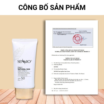 Kem chống nắng kiềm dầu Sennio Daily Natural Cream SPF 50 PA+++ dưỡng trắng da phù hợp cho da dầu mụn 50ml SNO 803