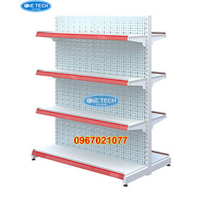 Kệ siêu thị đôi tôn đục lỗ C1500xD1200xR750x4 tầng