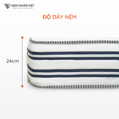 Nệm Lò Xo Thuần Việt Elite 22cm - Túi Lò Xo Độc Lập Giảm Tiếng Ồn, Gấp 3 Êm Ái & Thoáng Khí - Cuộn Hút Chân Không Tiện Lợi, Dễ Dàng Vận Chuyển