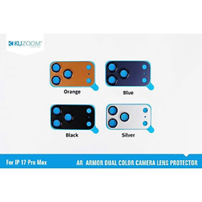 Dán cường lực bảo vệ Camera cho iPhone 17 Pro / 17 Pro Max hiệu Kuzoom kèm khung tự dán