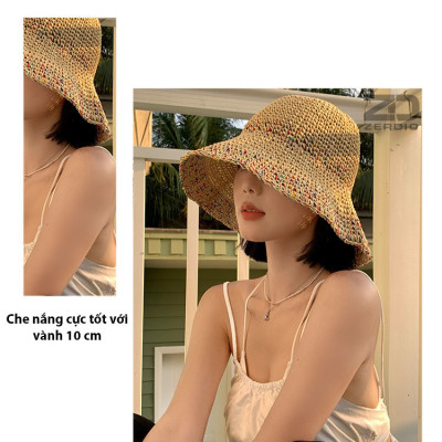 Mũ Cói Nữ, Nón Đi Biển Thoáng Khí MCNDB01 Phong Cách Hàn Quốc