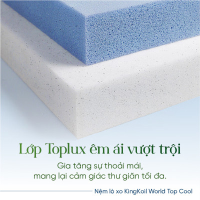 Nệm lò xo King Koil World Top Cool_Sử dụng công nghệ Thêu Tên hoặc Thông Điệp_Độ dày 32cm