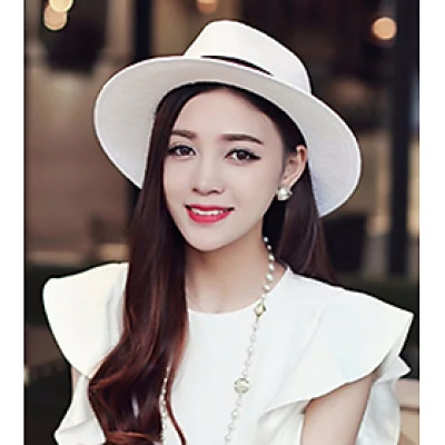 NÓN MŨ CAO BỒI NỮ THỜI TRANG MÀU TRẮNG SỮA - DN19VN0742