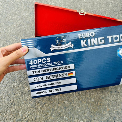 Bộ tuýp lục giác hoa thị 40 chi tiết Kapusi, đựng trong hộp thép sơn tĩnh điện EUROKING TOOLS