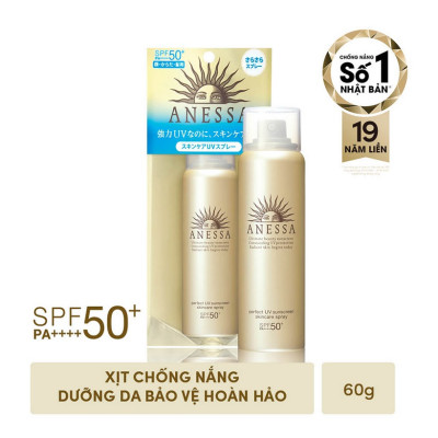 Kem chống nắng dạng xịt dưỡng da bảo vệ hoàn hảo Anessa Perfect UV Sunscreen Skincare Spray SPF 50+ PA++++ 60g