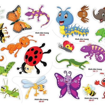 Sách - Sticker dán hình thông minh - Côn Trùng, Bò Sát, Lưỡng Cư (MK)