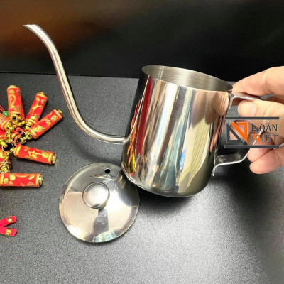 CA RÓT nước VÒI DÀI , rót trà, BÌNH trà (cà phê) [ CÓ NẮP ] - VÒI DÀI INOX SUS 304 CAO CẤP NHIỀU SIZE