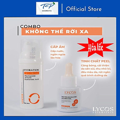 Combo LYCOS KHÔNG THỂ RỜI XA: Tinh Chất Peeling + Gel Cấp Ẩm: làm sạch sâu trong tận cùng lỗ chân lông, giải quyết mụn, lcl to, da sạm nám, không đều màu,...