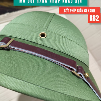 ( HÀNG CAO CẤP ) MŨ CỐI TÀU XỊN MŨ CỐI VẢI BỌC GABADIN QUAI DA THẬT LÒNG CỐT PHÍP GIÀN GI XANH