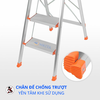 Thang ghế tay vịn, khung chắc chắn, gấp gọn tiết kiệm không gian, chính hãng Nikita