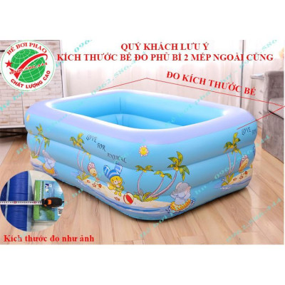 Bể bơi phao cho bé kích 1m8 và 2m1 - 3 Tầng, bể bơi bơm hơi có đáy chống trơn