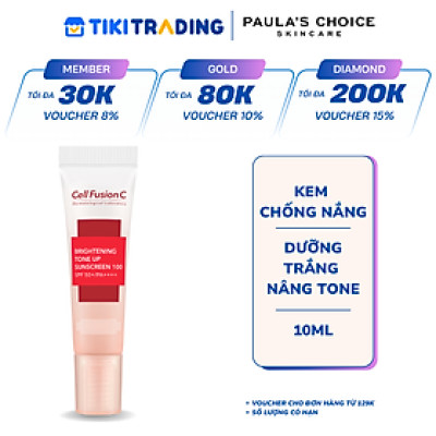 Kem Chống Nắng Dưỡng Trắng Nâng Tone Da Cell Fusion C Brightening Tone Up Sunscreen 100 SPF50+/ PA ++++ (10ml)
