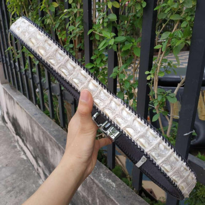Thắt lưng cá sấu Bạch tạng đan thủ công siêu chất!