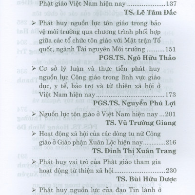 Nguồn Lực Tôn Giáo Ở Việt Nam Lý Luận Và Thực Tiễn