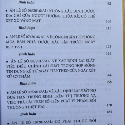  Bình Luận Khoa Học Bản ÁnVà Án Lệ  - Tập 1