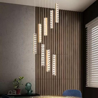 Đèn thả thông tầng thanh phale HTK030V+T, đèn chùm phòng khách DT