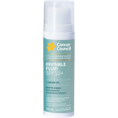 Sữa chống nắng Cancer Council Invisible Fluid SPF50+ (50ml) - Hàng chính hãng