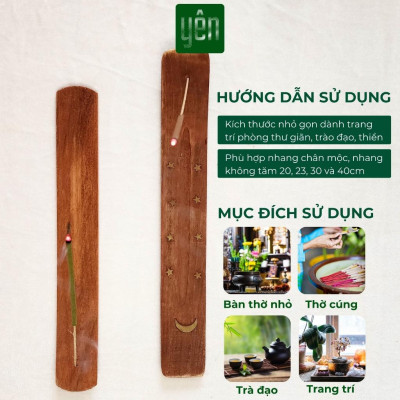 Đế Gỗ Thông Cắm Nhang Thảo Tối Giản Trang Trí Nhà Bàn Thờ Dâng Hương Thư Giãn