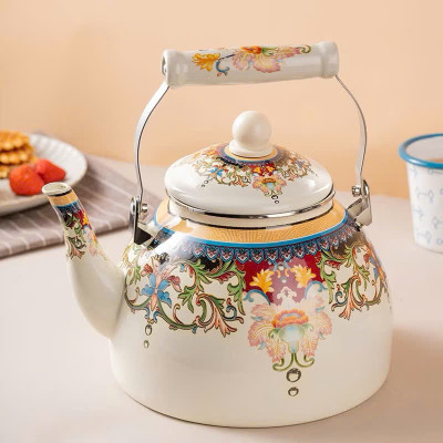 Ấm Đun Nước Bếp Từ Thép Tráng Men Lớn 3.3L Retro Kiểu Hoàng Gia – Tiện Lợi & Sang Trọng - HÀNG CHÍNH HÃNG MINIIN