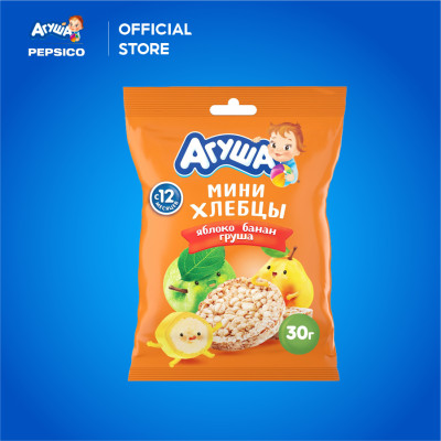 Combo 4 gói Bánh ăn dặm Agusha các vị hoa quả (30g/gói) dành cho bé từ 12 tháng trở lên