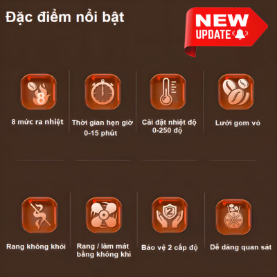 Máy rang hạt cà phê công nghệ gia nhiệt không khí chuyên nghiệp Cafemasy CCR-305D cao cấp - Hàng Chính Hãng