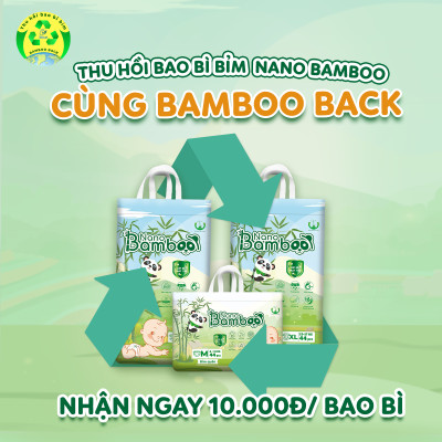 COMBO 3 Bịch tã/bỉm Dán Nano Bamboo sợi tre NB1 / S / M (168 miếng+6) tiết kiệm 150k kèm quà tặng
