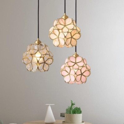 Đèn trang trí, đèn thả hoa nguyên liệu đồng nguyên chất DT